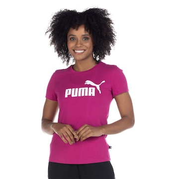 Camiseta Puma Manga Curta Essentials Logo - Feminina