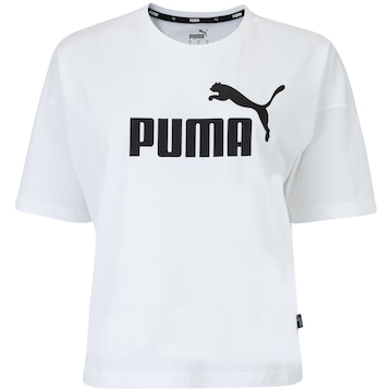 Blusa Feminina Manga Curta Cropped Puma Essentials Logo Tee