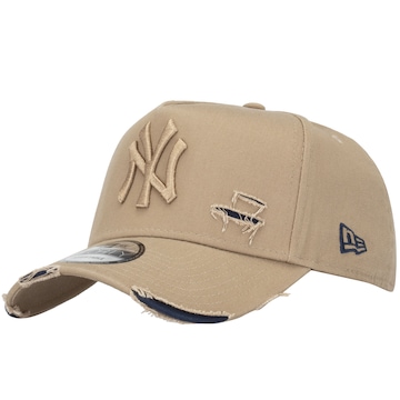 Boné New York Yankees MLB Aba Curva New Era 940 Destroyed Strapback - Adulto