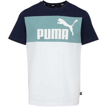 Camiseta Puma Manga Curta Essentials Colorblock - Infantil