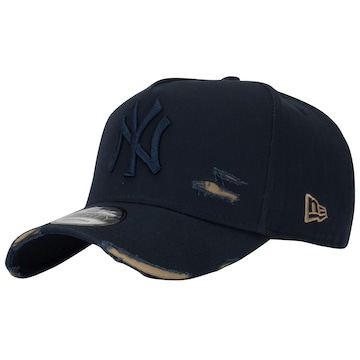 Boné New York Yankees MLB Aba Curva New Era 940 Strapback Cotton Damage - Adulto