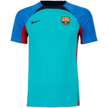 Camisa Barcelona Pré-Jogo 21/22 Nike Masculina - Vinho+Azul