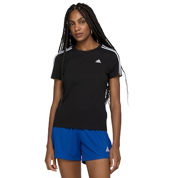 Camiseta adidas Manga Curta 3 Listras - Feminina