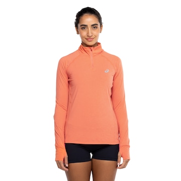 Camiseta Feminina ASICS Manga Longa com Zíper