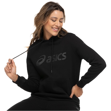 Blusa de Moletom Feminina ASICS com Capuz Canguru e Fleece