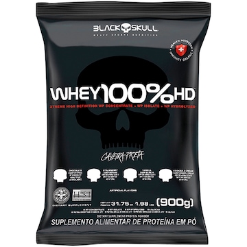 Whey Protein Black Skull Baunilha Whey 100% HD - Refil - 900g