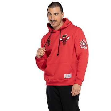 Blusão Chicago Bulls Mitchell & Ness Masculina com Capuz MT509