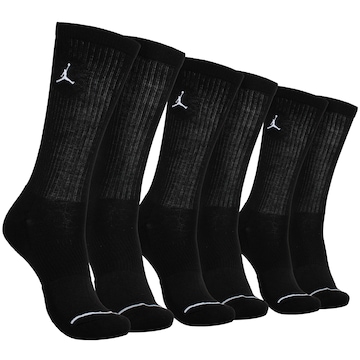 Kit de Meia Jordan Nike Cano Alto Everyday Dri-Fit Cush Poly Crew - Adulto - 3 Pares