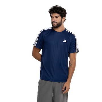 Camiseta Masculina adidas Manga Curta Essentials 3 Listras