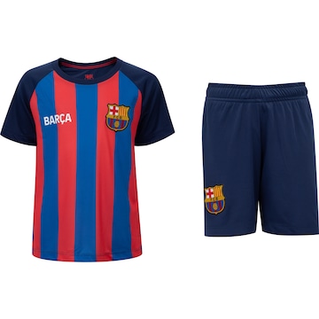 Kit de Uniforme Barcelona Infantil Camiseta + Calção