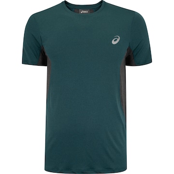 Camiseta Masculina ASICS Manga Curta Respirável de Secagem Rápida Refletiva Mescla