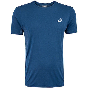 Camiseta Masculina ASICS Manga Curta Respirável de Secagem Rápida Refletiva Mescla