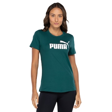 Camiseta Feminina Puma Manga Curta Essentials Logo Tee