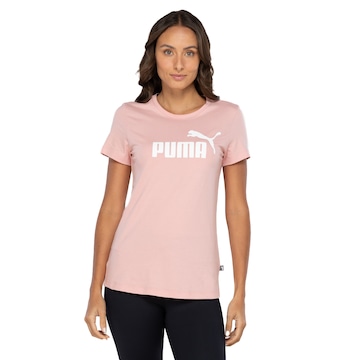 Camiseta Feminina Puma Manga Curta Essentials Logo Tee