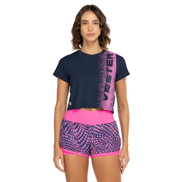 Blusa Cropped Feminina Vestem Dry Fit Manga Curta Ariel