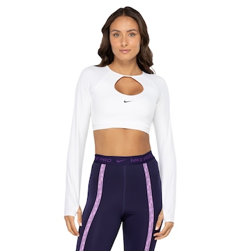 Blusa Cropped Feminina Nike Manga Longa com Bojo LS TOP BRA