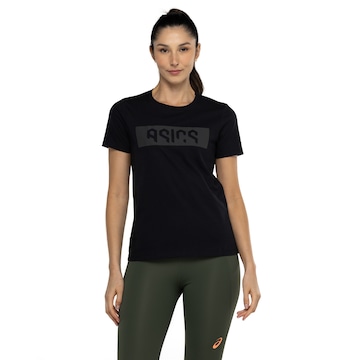 Camiseta Feminina ASICS Manga Curta Malha Cava Tradicional