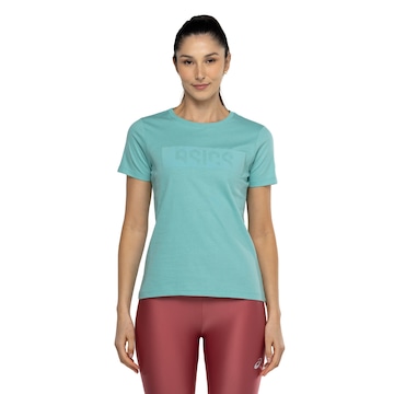 Camiseta Feminina ASICS Manga Curta Malha Cava Tradicional