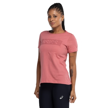 Camiseta Feminina ASICS Manga Curta Malha Cava Tradicional