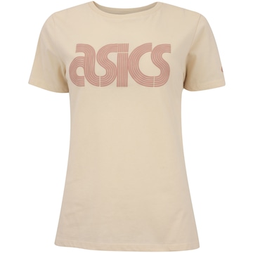 Camiseta Feminina ASICS Manga Curta Malha Cava Tradicional