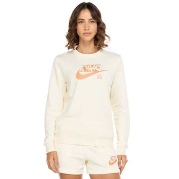 Blusão Feminino Nike sem Capuz Sportswear Club FLC FT GX Crew