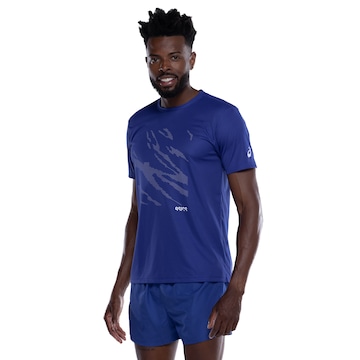 Camiseta Masculina ASICS Manga Curta Anti Odor Estampa Treino