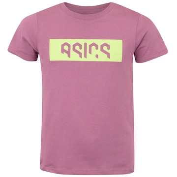 Camiseta Infantil ASICS Manga Curta Casual Cava Tradicional