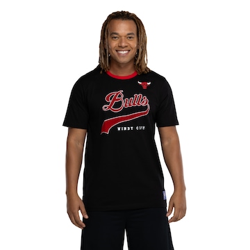 Camiseta do Chicago Bulls NBA Masculina Floco Team