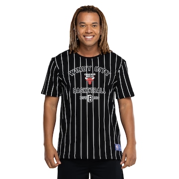 Camiseta do Chicago Bulls NBA Masculina White Stripes