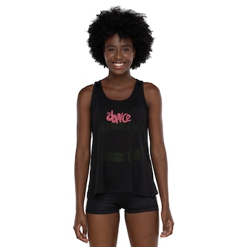 Camiseta Regata Feminina Fit Dance Transpassada