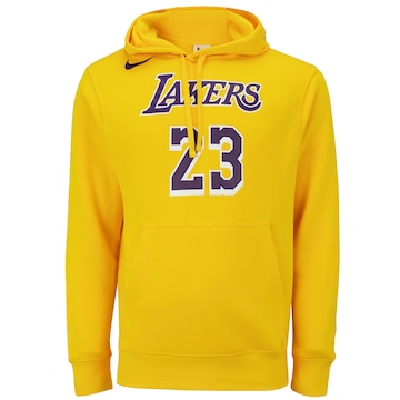 Blusão do Los Angeles Lakers Nike Masculino com Capuz Club Pullover NN