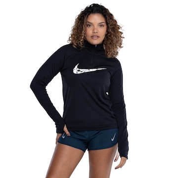 Camiseta Feminina Nike Manga Longa Dri-fit Swoosh Hyper Half-Zip