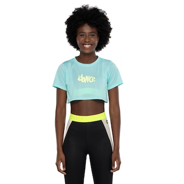 Blusa Cropped Feminina Fit Dance Manga Curta