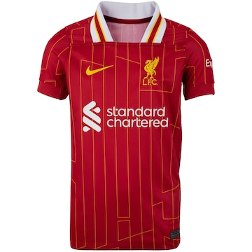 Camisa do Liverpool I 24/25 Nike Infantil Dri-Fit Jsy SS