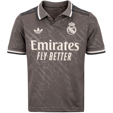 Camisa Polo do Real Madrid III 24/25 adidas Infantil Torcedor