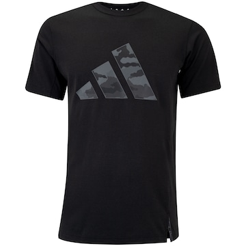 Camiseta Masculina adidas Manga Curta Logo Camuflado