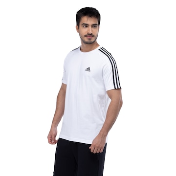 Camiseta Masculina adidas Manga Curta 3 Stripes