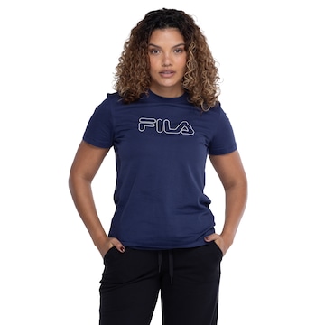 Camiseta Feminina Fila Manga Curta Regular Basic Outline