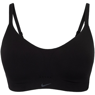 Top Fitness com Bojo Nike Baixa Sustentação Alate Coverage LS Bra Adulto