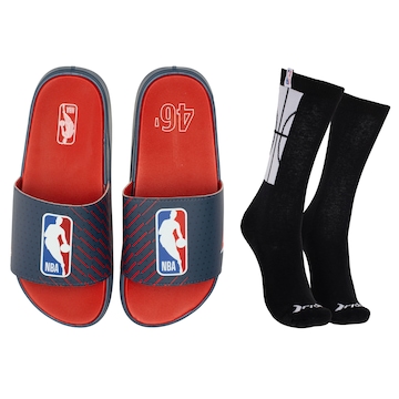 Chinelo Rider do Chicago Bulls NBA Jam II Slide + Meia Cano Alto Adulto