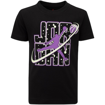 Camiseta Infantil Nike Manga Curta Jordan Flight Galaxy Glow