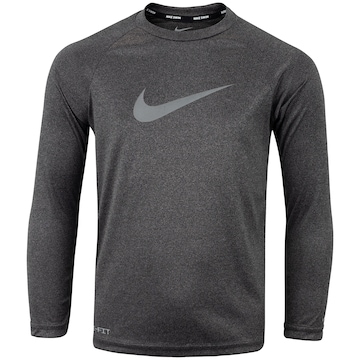 Camiseta Infantil Nike Manga Longa Heather Sleeve Hydrogua Proteção UV