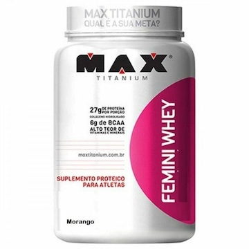 Whey Protein Max Titanium Femini Whey - Morango - 900g