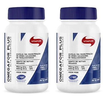 Ômega Vitafor For Plus - 120 Cápsulas - 2 Frascos