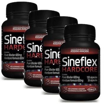 Termogênico Power Supplements Sineflex Hardcore - 4 Frascos com 150 Cápsulas cada