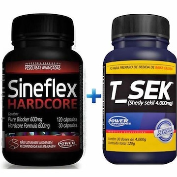 Termogênico Power Supplements Sineflex Hardcore - 150 Cápsulas + T_Sek - 120g