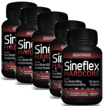 Termogênico Power Supplements Sineflex Hardcore - 5 Frascos com 150 Cápsulas cada