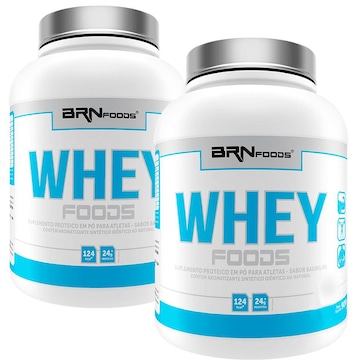 Kit 2x Whey Protein BRN Foods Morango - 900g