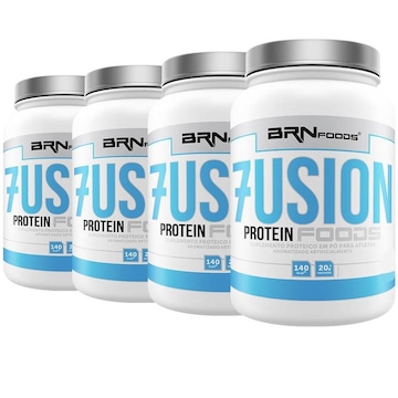 Kit BRN Foods 4x Whey Protein Fusion Morango - 900g