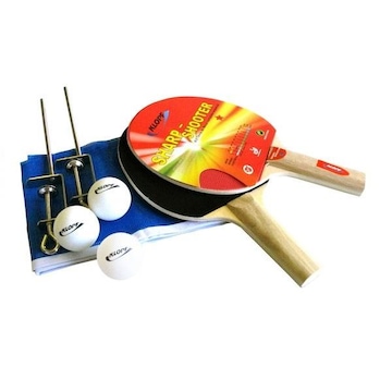 Kit de Tênis de Mesa Klopf Sharp Shooter Completo Especial com Raquetes + Bola + Rede